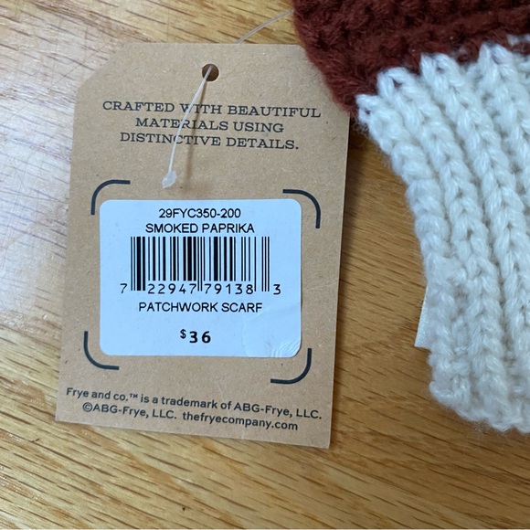 FRYE AND CO. Cable Knit Scarf in Brown, White, and Yellow NEW - Picture 8 of 8